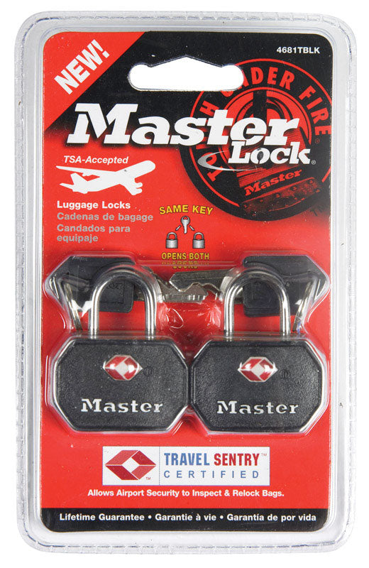 MASTER LOCK - Master Lock 15/16 in. H X 5/8 in. W X 1-1/4 in. L Vinyl Covered Steel Pin Tumbler Luggage Lock Keyed
