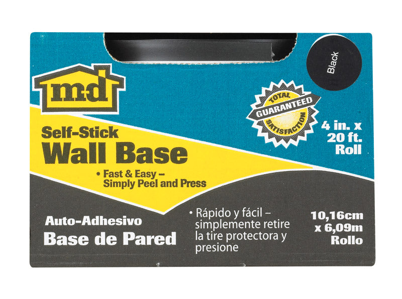 M-D BUILDING PRODUCTS - M-D Building Products 4 in. H X 20 ft. L Prefinished Black Vinyl Wall Base