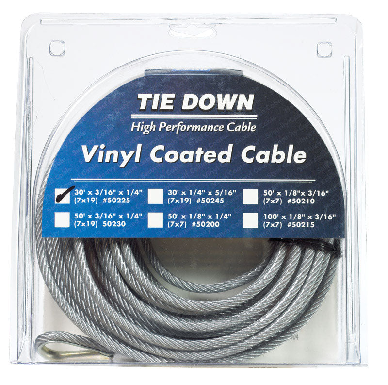 TIE DOWN ENGINEERING - Tie Down Engineering Vinyl Coated Galvanized Steel 3/16 in. D X 30 ft. L Aircraft Cable