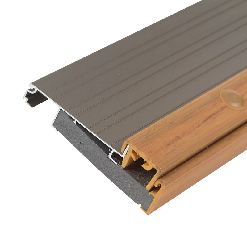 M-D BUILDING PRODUCTS - M-D 0.63 in. H X 3.5 in. W X 36 in. L Satin Nickel Aluminum Thermal Break Threshold Gray