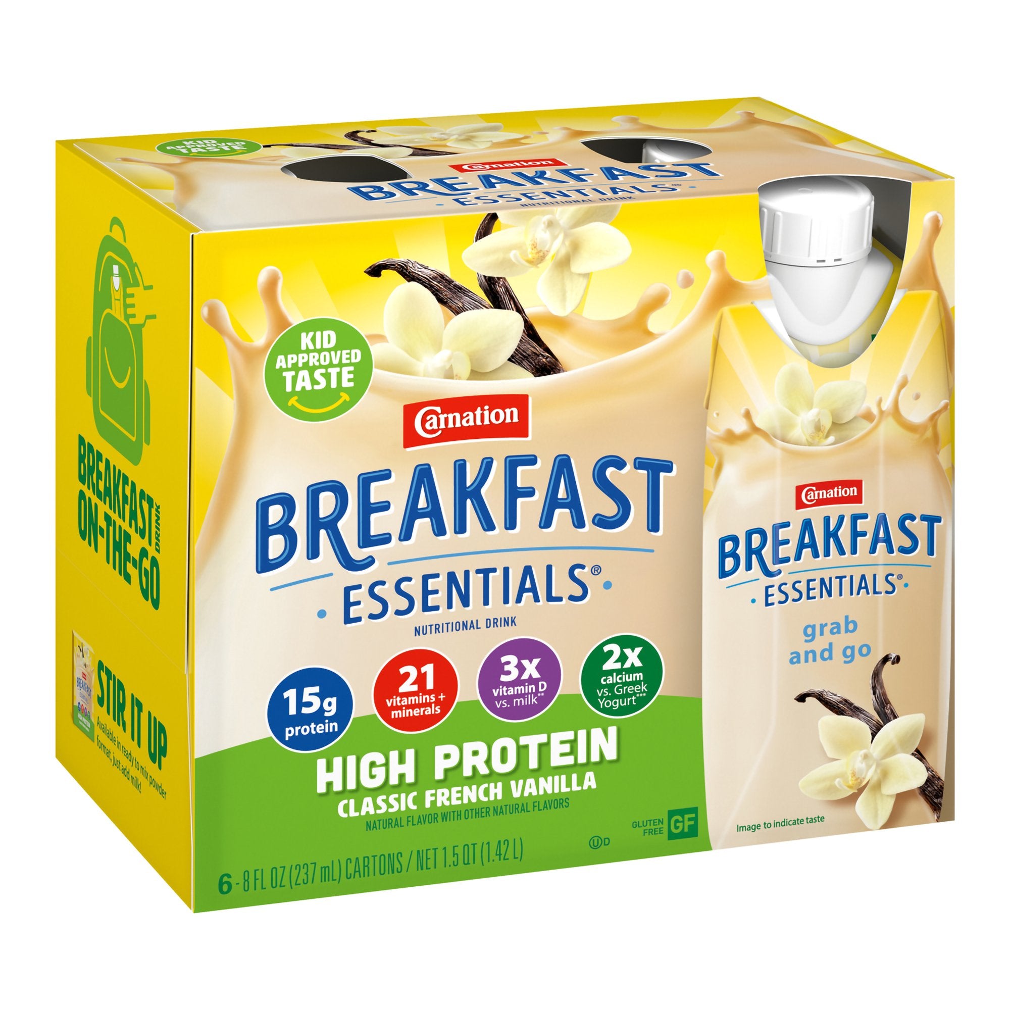 Nestle Healthcare Nutrition - Oral Supplement Carnation Breakfast Essentials® High Protein French Vanilla Flavor Liquid 8 oz. Bottle [24/CS]