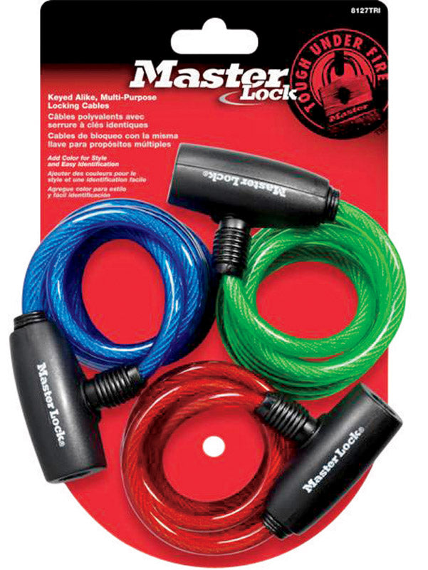 MASTER LOCK - Master Lock 5/16 in. W X 6 ft. L Vinyl Covered Steel Key Bike Lock Keyed Alike