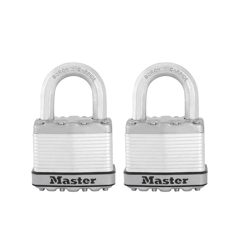 MASTER LOCK - Master Lock 3-3/32 in. H X 1-13/64 in. W X 2 in. L Steel Ball Bearing Locking Padlock Keyed Alike