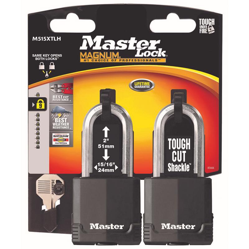 MASTER LOCK - Master Lock 2 in. H X 1-5/16 in. W X 2 in. L Steel Ball Bearing Locking Padlock Keyed Alike