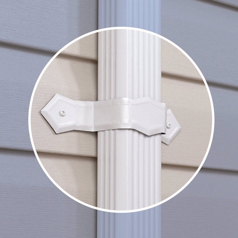 AMERIMAX - Amerimax 0.25 in. H X 2 in. W X 13.5 in. L White Aluminum K Downspout Strap - Case of 50