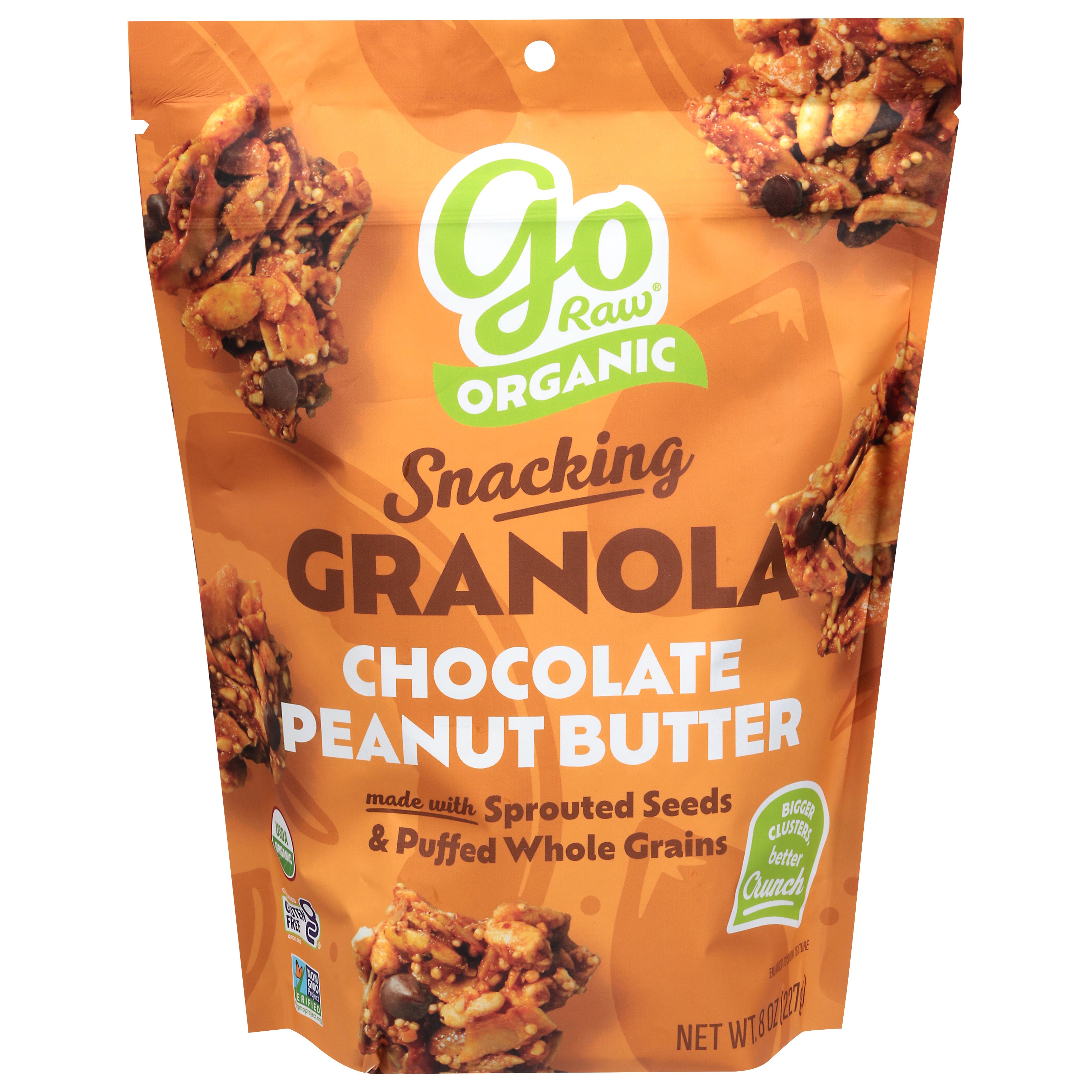 Go Raw Organic Chocolate Peanut Butter Granola 8 oz - Case of 6
