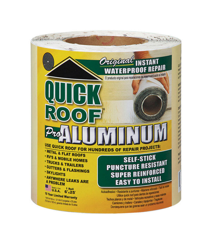 QUICK ROOF - Quick Roof 6 in. W X 25 ft. L Aluminum Self Stick Waterproof Repair Kit Silver