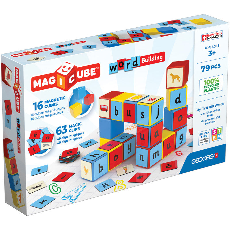 GEOMAG - Magicube™ Word Building Set, Recycled, 79 Pieces
