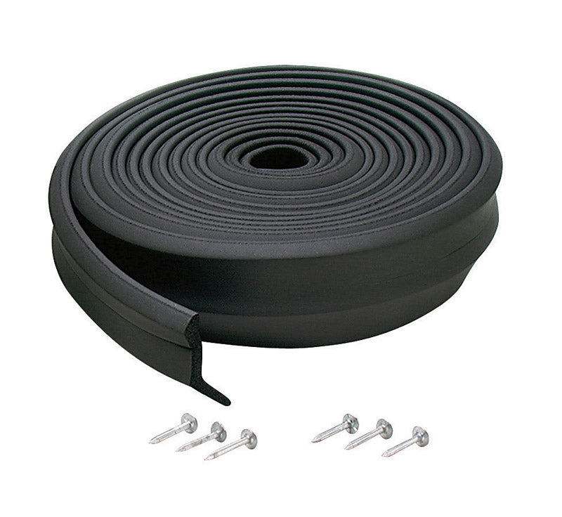 M-D BUILDING PRODUCTS - M-D Black Rubber Door Set Seal For Garage Doors 16 ft. L X 1 in.