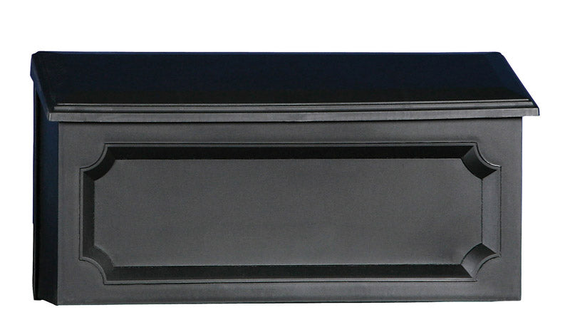 SOLAR GROUP - Gibraltar Mailboxes Windsor Plastic Wall Mount Black Mailbox