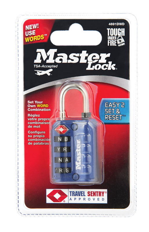 MASTER LOCK - Master Lock 1-5/32 in. H X 5/8 in. W X 1-3/16 in. L Steel 4-Dial Combination Luggage Lock
