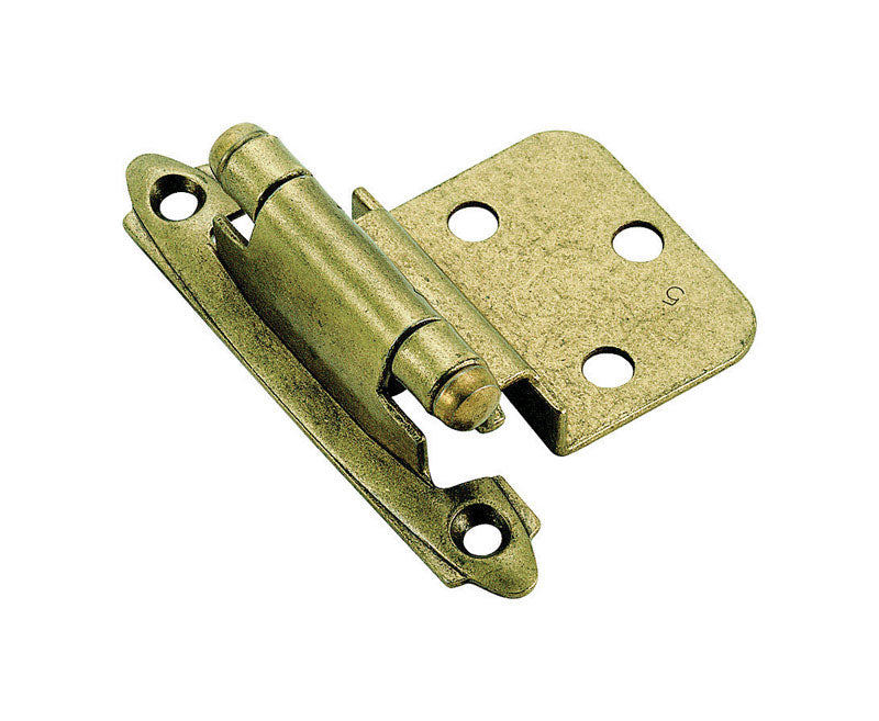 AMEROCK - Amerock 2 in. W X 2-3/4 in. L Burnished Brass Steel Self-Closing Hinge 2 pk