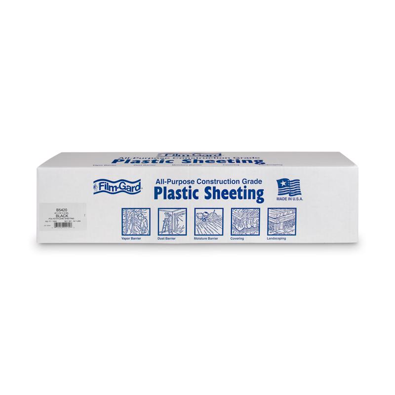 FILM-GARD - Film-Gard Plastic Sheeting 4 mil X 20 ft. W X 50 ft. L Polyethylene Black 1 pk