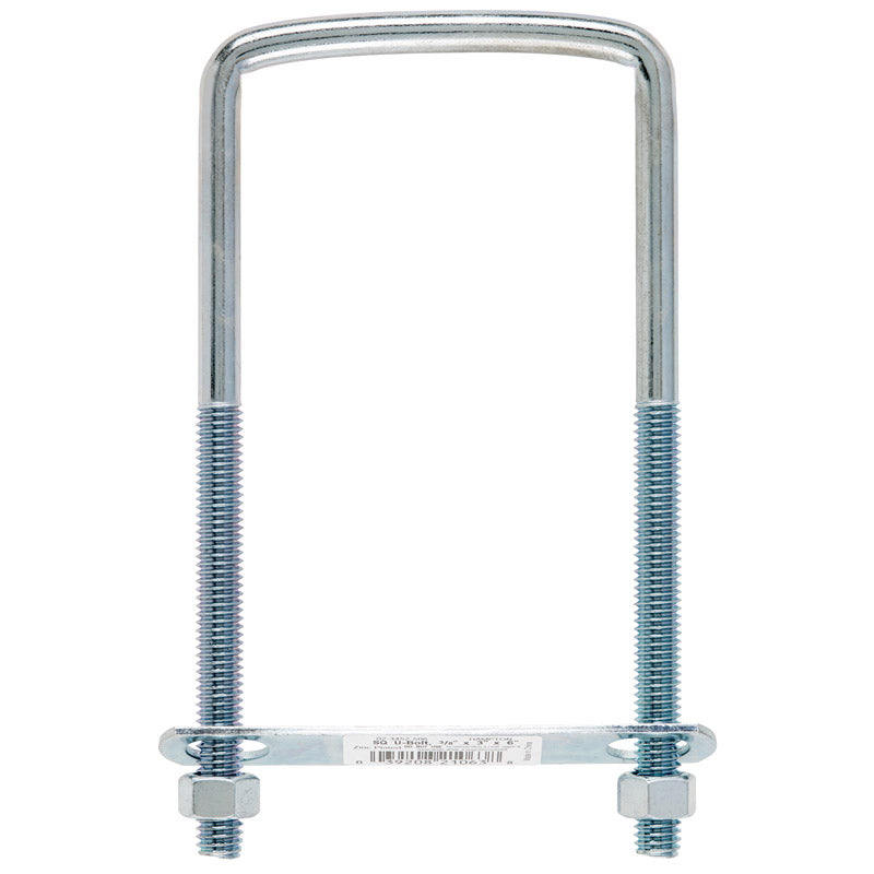 HAMPTON - Hampton 3/8 in. X 3 in. W X 6 in. L Coarse Zinc-Plated Steel Square U-Bolt - Case of 10
