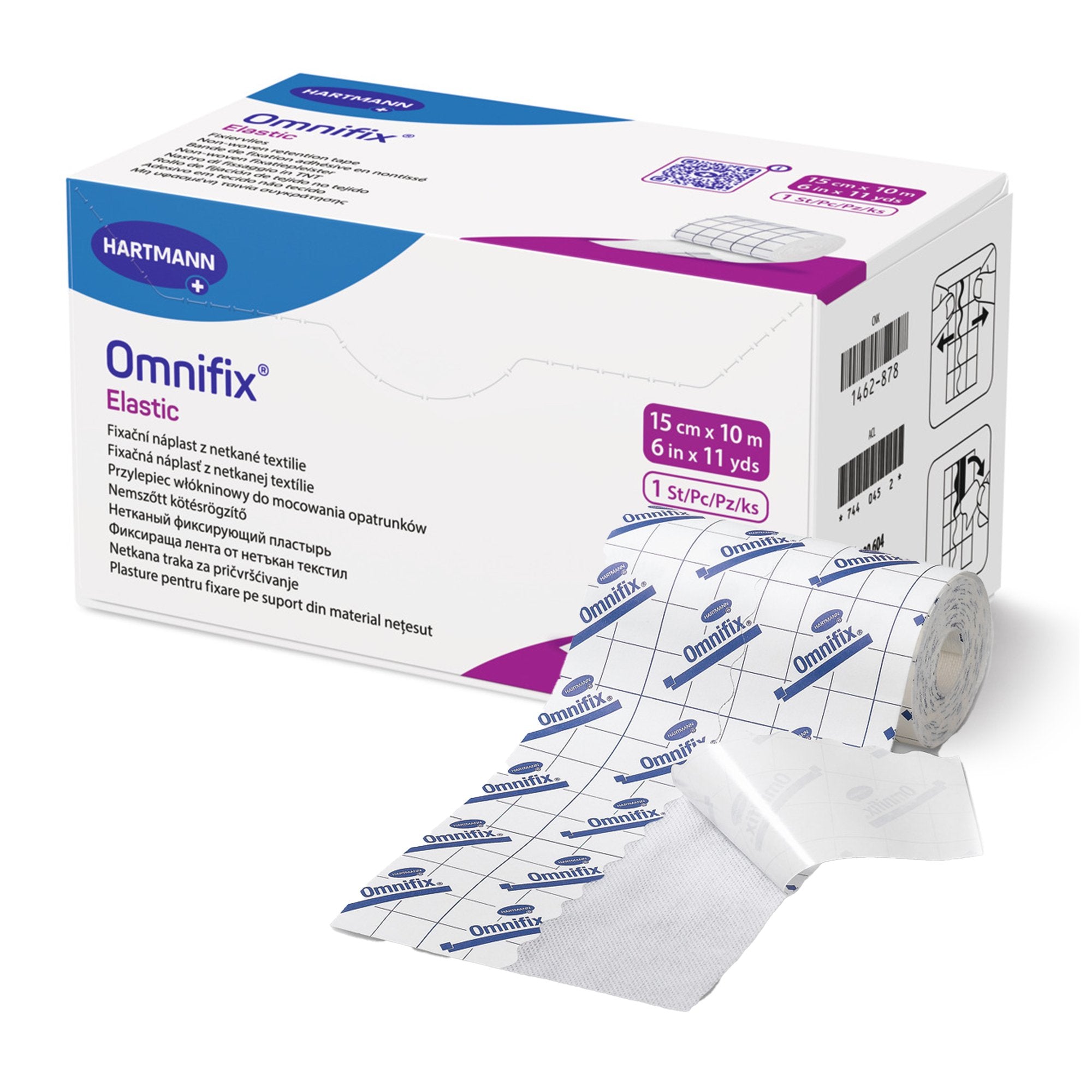 Hartmann - Dressing Retention Tape with Liner Omnifix® Elastic White 6 Inch X 11 Yard Nonwoven NonSterile [1/RL]