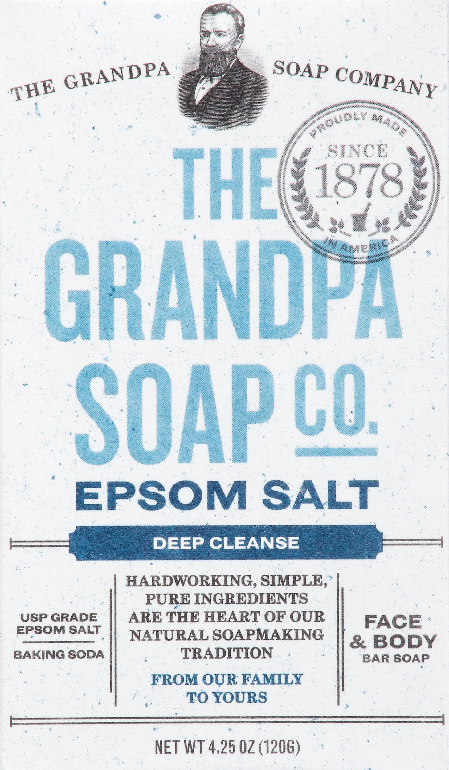 The Grandpa Soap Co. Deep Cleanse Face & Body Epsom Salt Bar Soap 4.25 oz - Case of 3