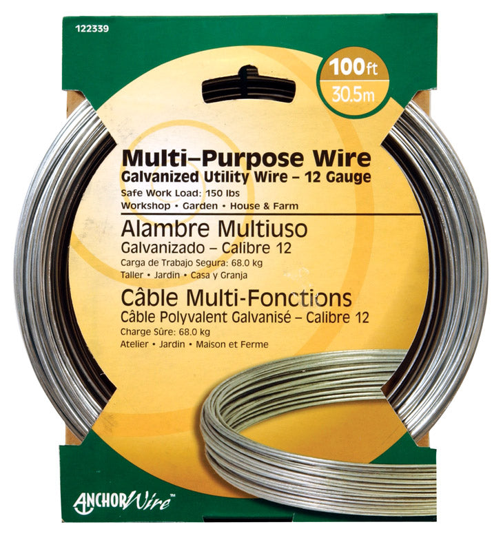 HILLMAN - Hillman 0.101 - 0.106 in. D X 100 ft. L Galvanized Steel 12 Ga. Wire