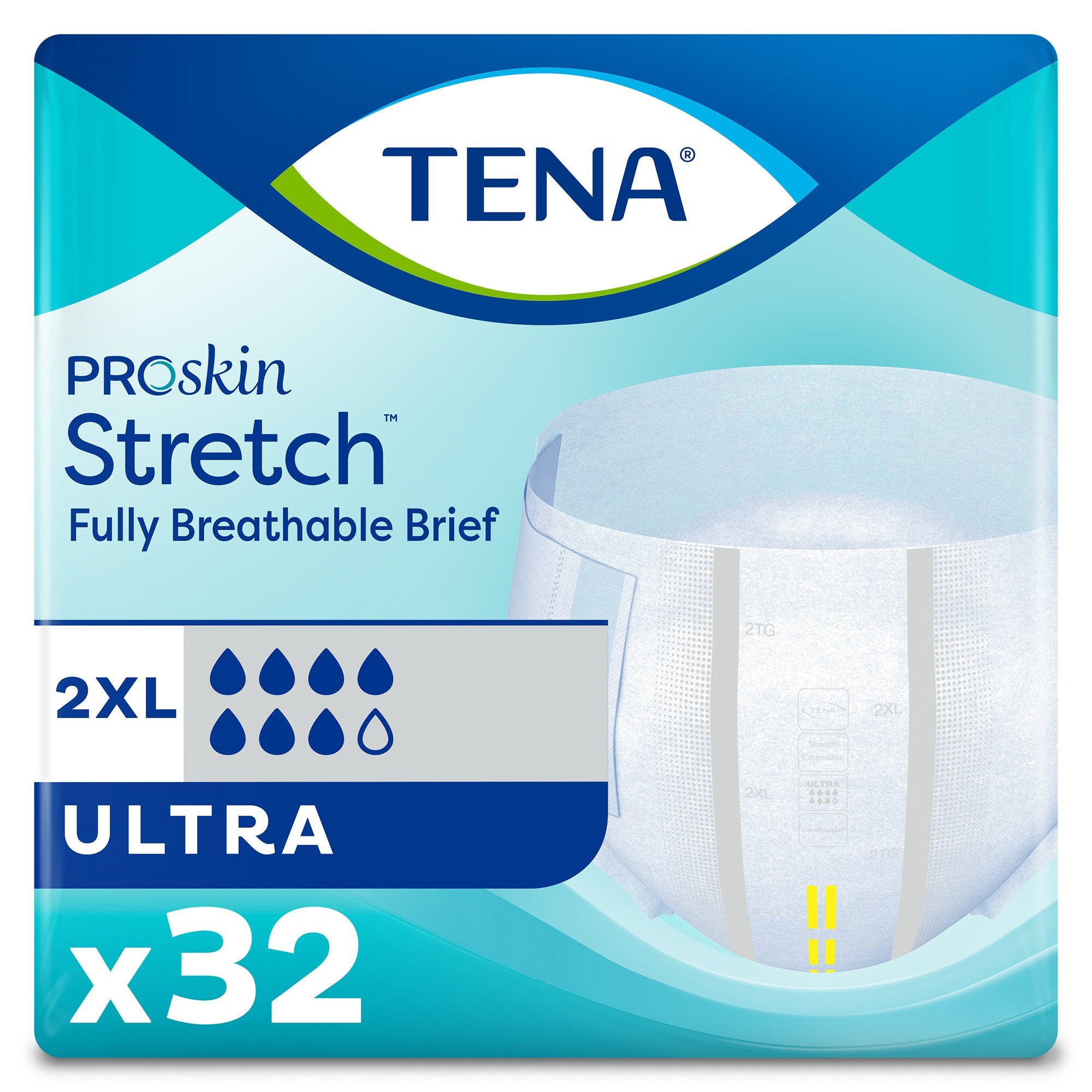 Essity HMS North America Inc - Unisex Adult Incontinence Brief TENA ProSkin Stretch™ Ultra 2X-Large Disposable Heavy Absorbency [32/BG]