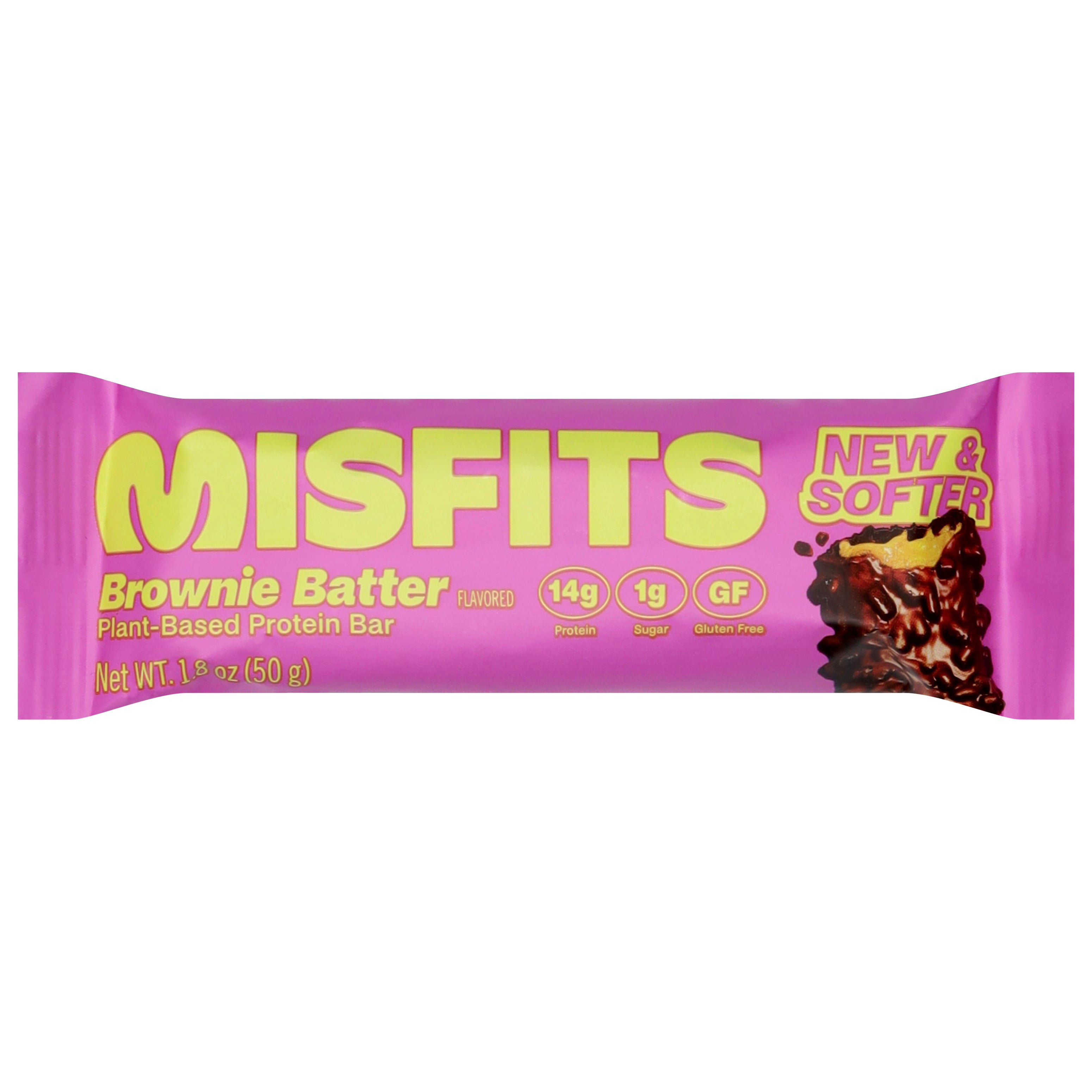Misfits Plant-Based Brownie Batter Flavored Protein Bar 1.8 oz - Case of 12