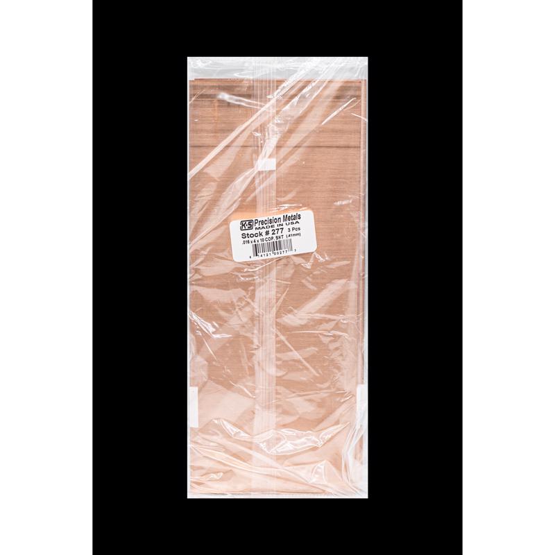 K&S - K&S 0.016 in. X 4 in. W X 10 in. L Copper Sheet Metal - Case of 3
