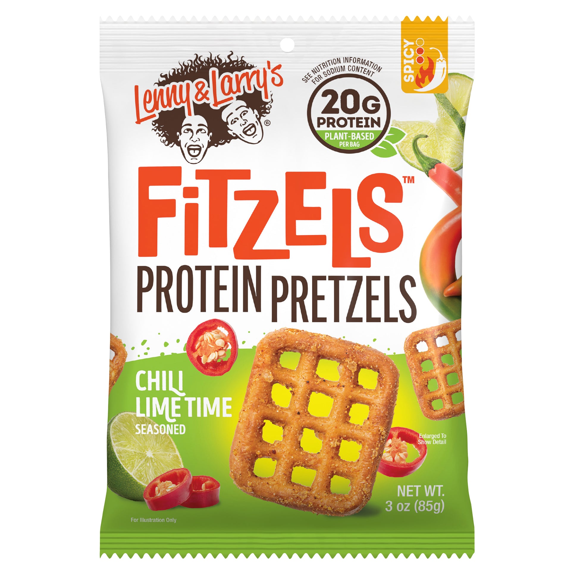 Lenny & Larry's FITZELS™ Protein Pretzels Chili Lime Time, 3oz - Case of 8