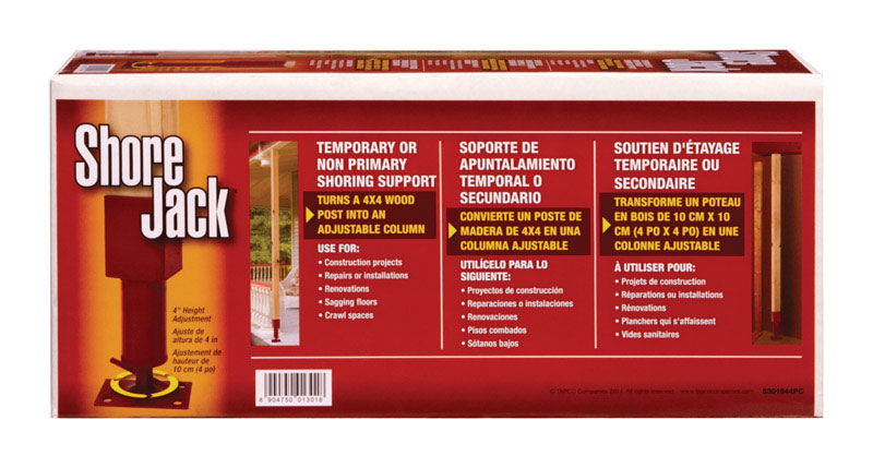 TIGER BRAND JACK POST - Tiger Brand Jack Post 4 in. D X 18.3 in. H Temporary Shore Jack 24700 lb
