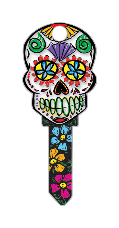 LUCKY LINE - Lucky Line Key Shapes Sugar Skull House Key Blank SC1 Double For Schlage - Case of 5