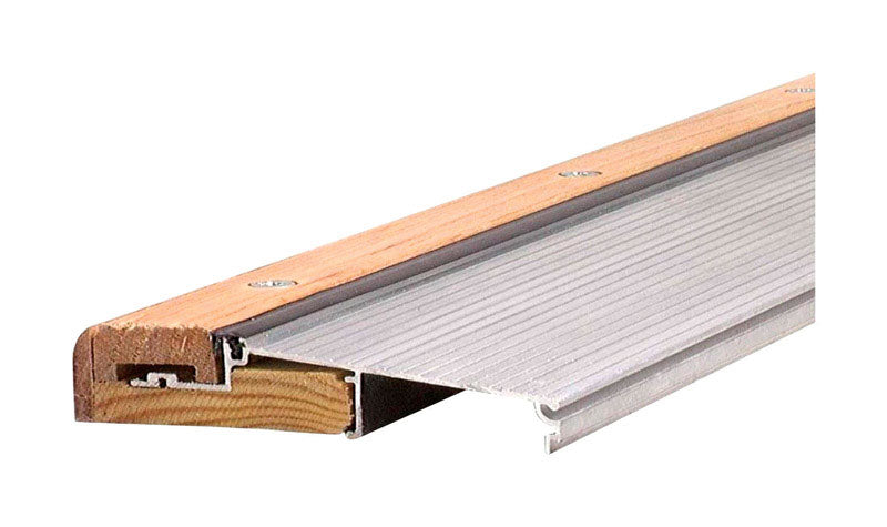 M-D BUILDING PRODUCTS - M-D 1.13 in. H X 5.63 in. W X 36 in. L Mill Oak Adjustable Deluxe Threshold Silver