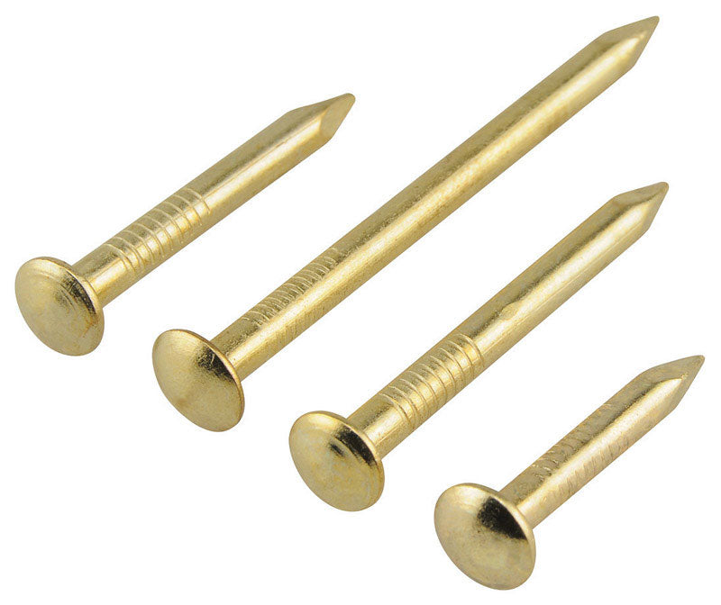 HILLMAN - Hillman 1 in. Bendless Brass-Plated Steel Nail Oval Head - Case of 12