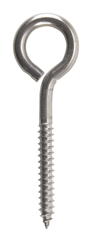 HAMPTON - Hampton 3/8 in. X 8 in. L Stainless Stainless Steel Lag Thread Eyebolt - Case of 5
