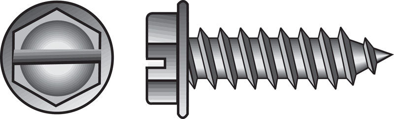 HILLMAN - Hillman No. 10 X 3/4 in. L Slotted Hex Washer Head Sheet Metal Screws 100 pk [70295]