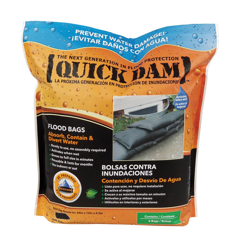 QUICK DAM - Quick Dam 3.5 in. H X 12 in. W X 24 in. L Flood Barrier 6 pk