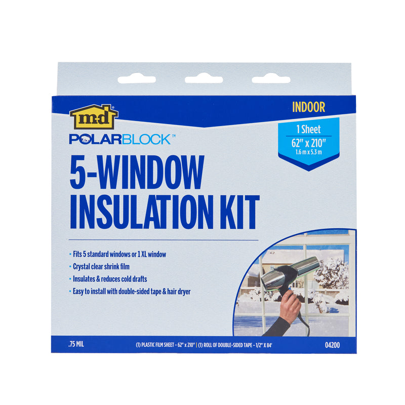 M-D BUILDING PRODUCTS - M-D Polar Block Clear 5-Window Indoor Insulation Kit 62 in. W X 210 in. L