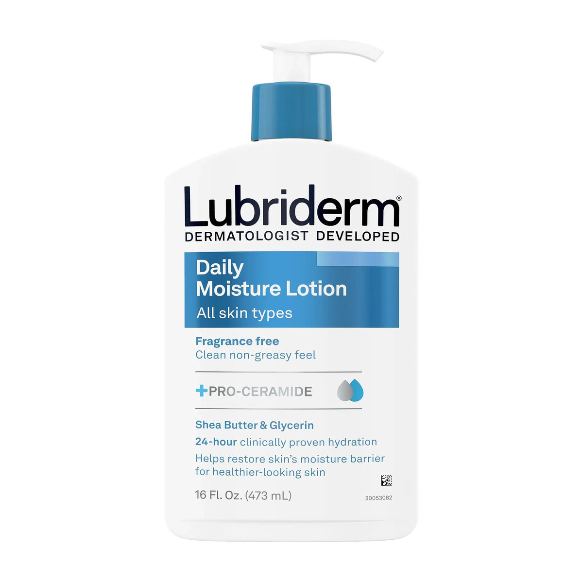 Johnson & Johnson Consumer - Hand and Body Moisturizer Lubriderm® 16 oz. Pump Bottle Unscented Lotion CHG Compatible [12/CS]