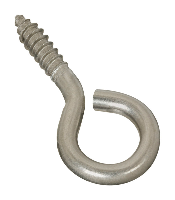 NATIONAL HARDWARE - National Hardware 0.26 in. D X 2-5/8 in. L Brushed Stainless Steel Screw Eye 120 lb. cap. 1 pk