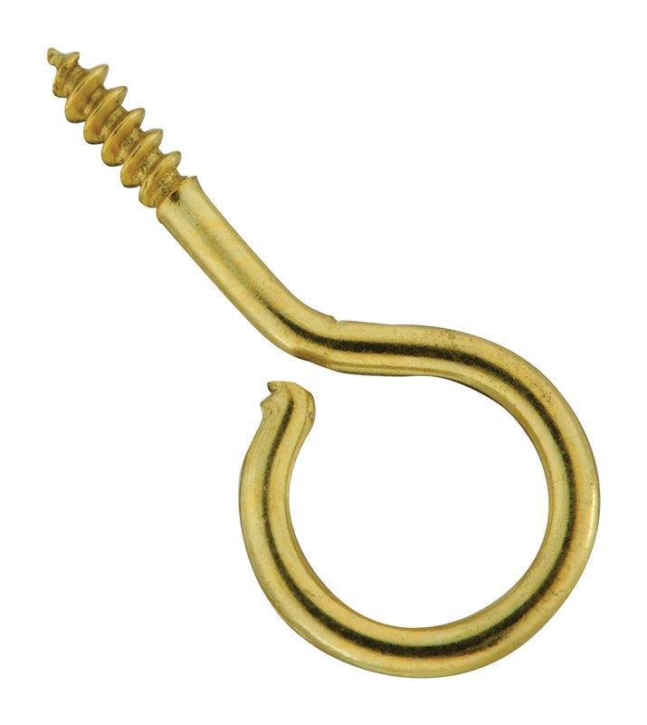 NATIONAL HARDWARE - National Hardware 0.08 in. D X 1-1/16 in. L Polished Brass Screw Eye 5 lb. cap. 6 pk