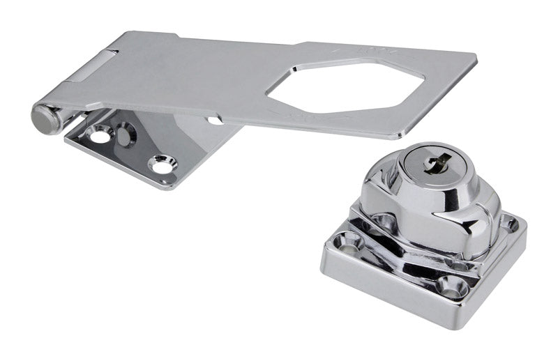 NATIONAL HARDWARE - National Hardware Chrome-Plated Die-cast Zinc/Steel 4-1/2 in. L Keyed Hasp Lock 1 pk [N183-780]