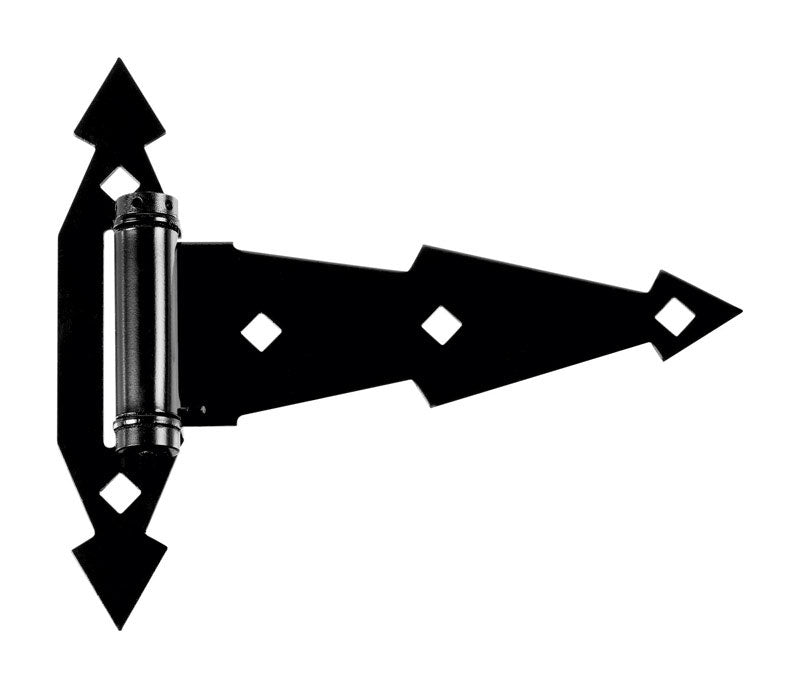 NATIONAL HARDWARE - National Hardware 7 in. L Black Ornamental Spring T Hinge 2 pk