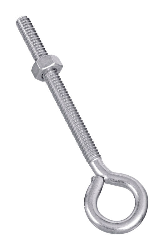 NATIONAL HARDWARE - National Hardware 1/4 in. X 4 in. L Zinc-Plated Steel Eyebolt Nut Included