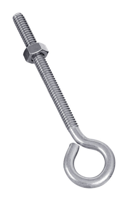 NATIONAL HARDWARE - National Hardware 1/4 in. X 4 in. L Stainless Steel Eyebolt Nut Included