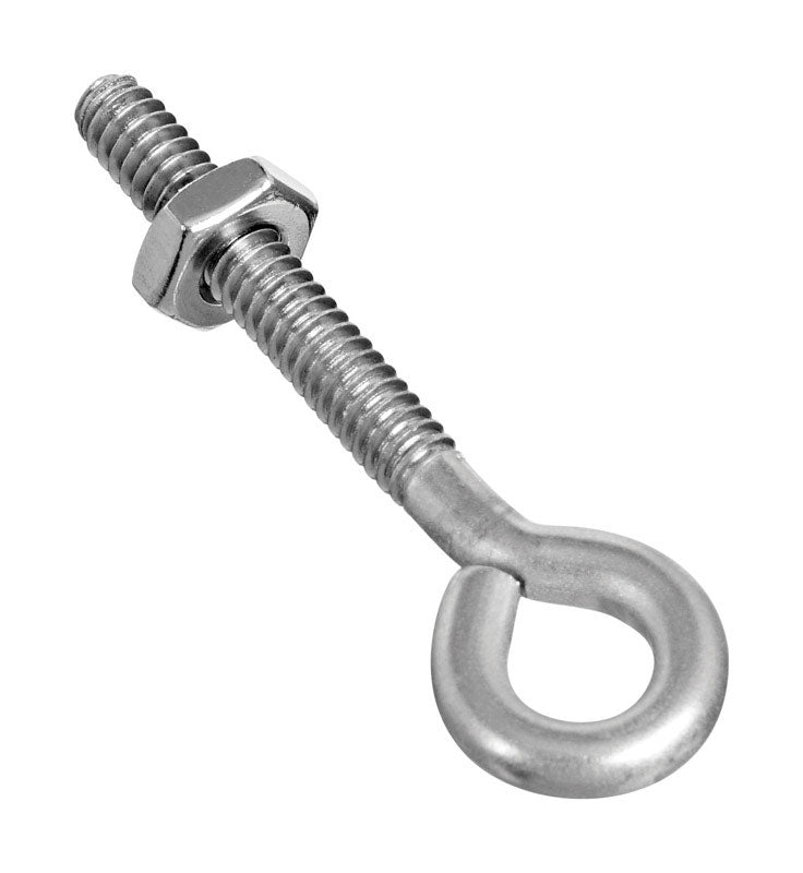 NATIONAL HARDWARE - National Hardware 3/16 in. X 2 in. L Stainless Steel Eyebolt Nut Included