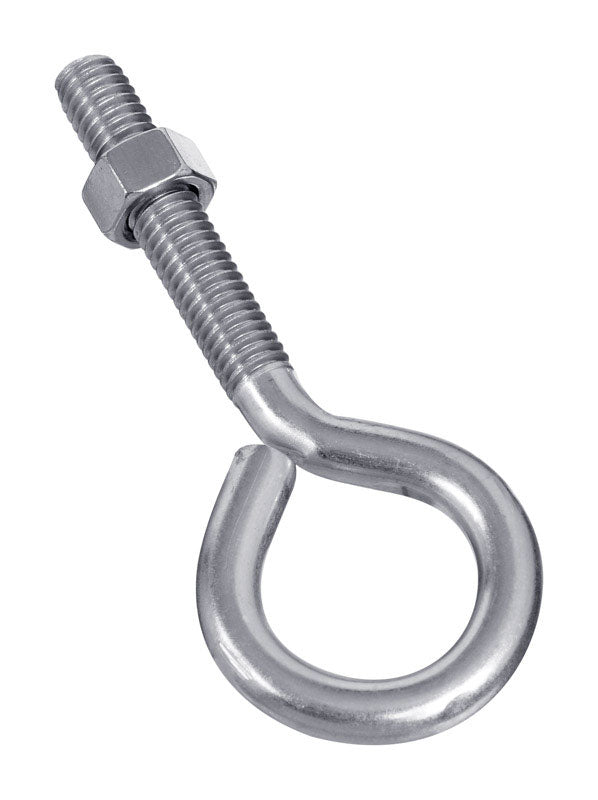 NATIONAL HARDWARE - National Hardware 3/8 in. X 4 in. L Stainless Steel Eyebolt Nut Included