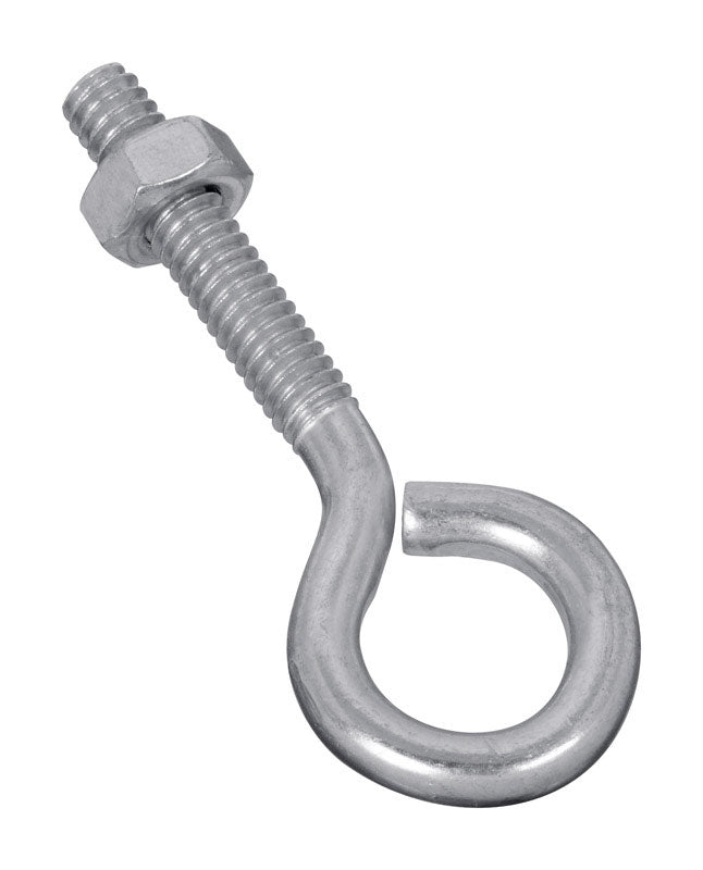 NATIONAL HARDWARE - National Hardware 1/4 in. X 2-1/2 in. L Zinc-Plated Steel Eyebolt Nut Included