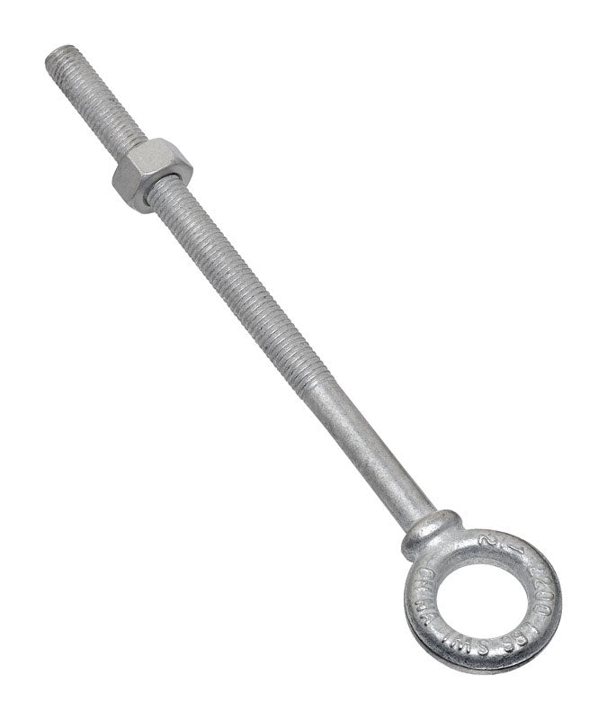 NATIONAL HARDWARE - National Hardware 1/2 in. X 8 in. L Hot Dipped Galvanized Steel Eyebolt Nut Included