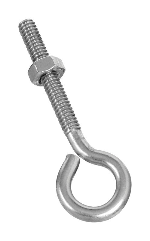 NATIONAL HARDWARE - National Hardware 1/4 in. X 3 in. L Stainless Steel Eyebolt Nut Included