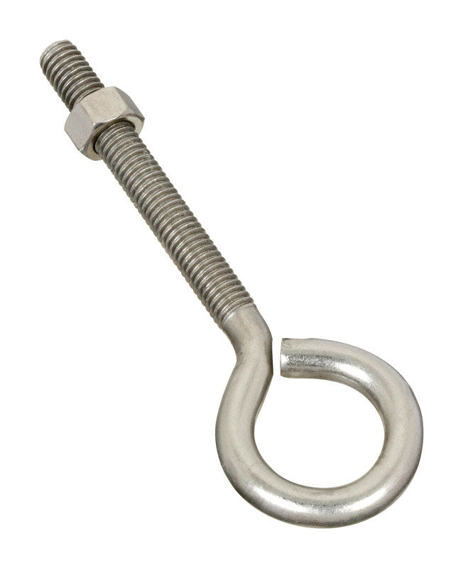 NATIONAL HARDWARE - National Hardware 3/8 in. X 5 in. L Stainless Steel Eyebolt Nut Included