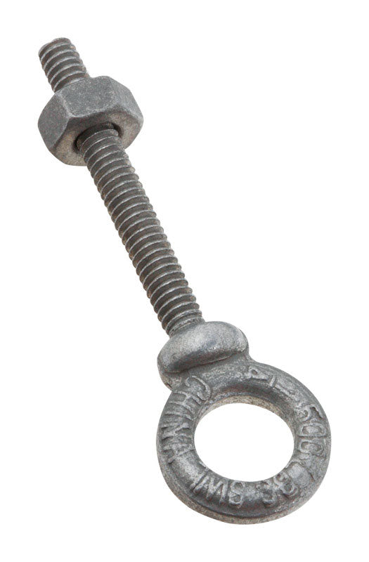 NATIONAL HARDWARE - National Hardware 1/4 in. X 3 in. L Galvanized Forged Steel Eyebolt Nut Included