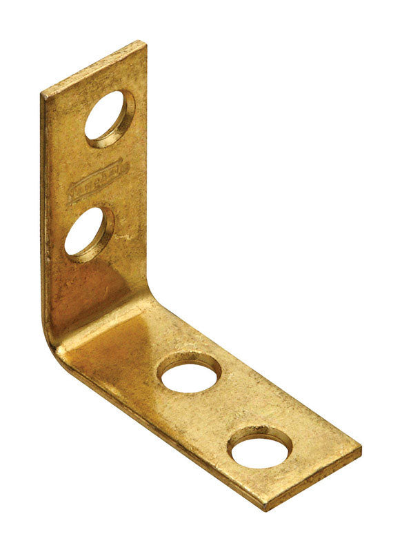 NATIONAL HARDWARE - National Hardware 1.5 in. H X 0.63 in. W X 0.08 in. D Brass-Plated Steel Inside Corner Brace