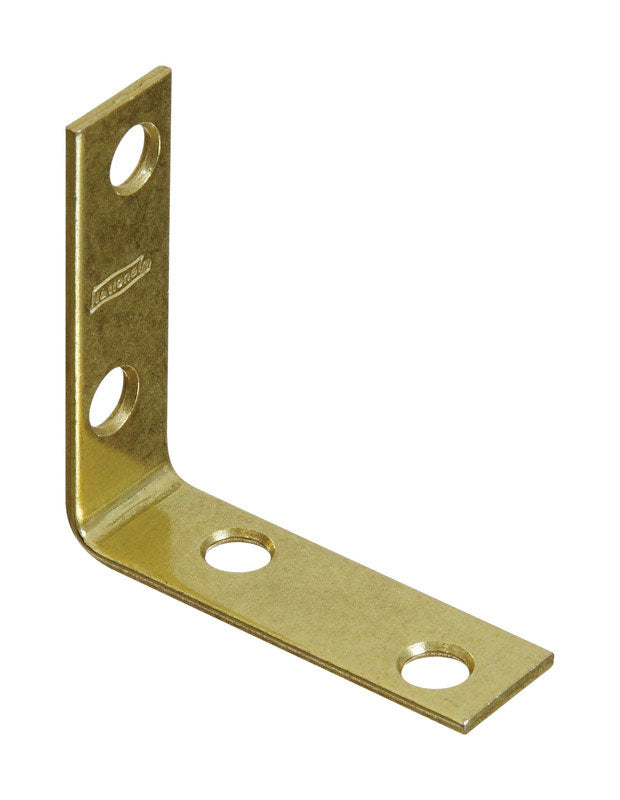 NATIONAL HARDWARE - National Hardware 2 in. H X 0.63 in. W X 0.08 in. D Brass-Plated Steel Inside Corner Brace