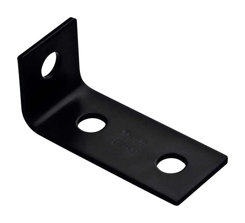 NATIONAL HARDWARE - National Hardware 3.5 in. H X 1.5 in. W X 0.125 in. D Black Carbon Steel Inside Corner Brace